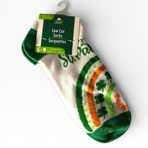 St. Patrick Shamrock Low Cut Socks - Green, White, Orange